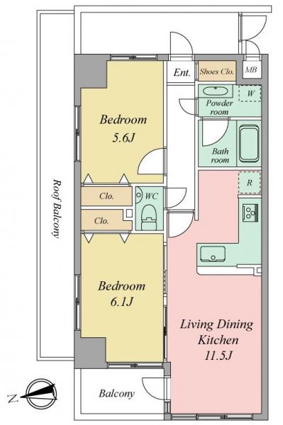 アエリア三軒茶屋の間取図