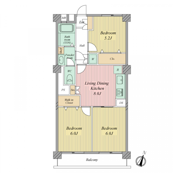 尾山台ヒミコマンションの間取図