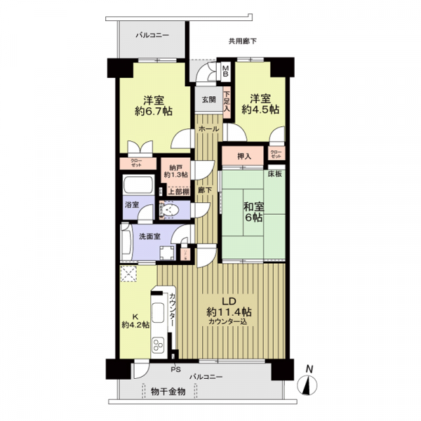 白壁パーク・ホームズの間取図