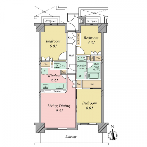 深沢パーク・ホームズの間取図