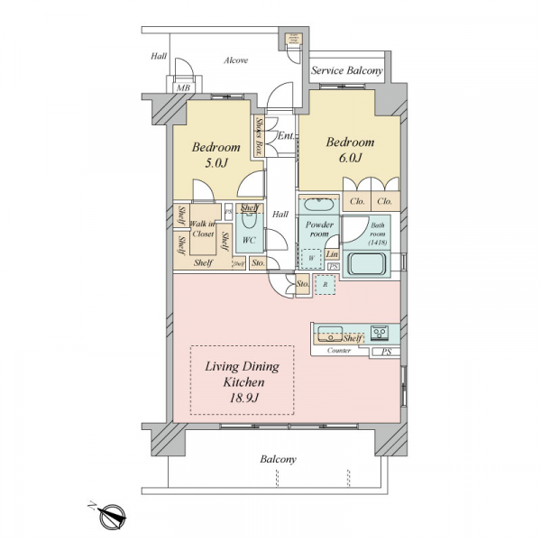 ファインセントレオシティの間取図