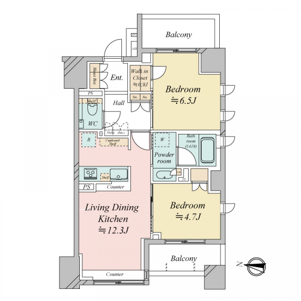 ザ・パークハウスアーバンス中野中央の間取図