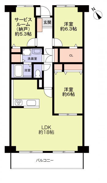 千里中央パーク・ヒルズＢ棟の間取図