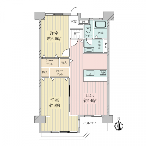 野庭団地６２１ー１号棟の間取図