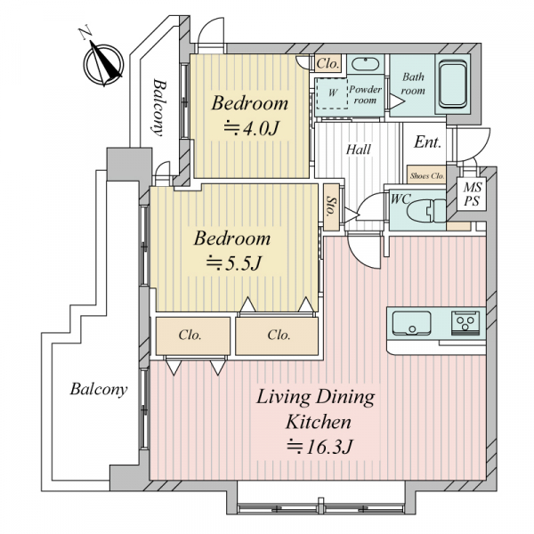 ノバカネイチ堂島ＩＩ番館の間取図
