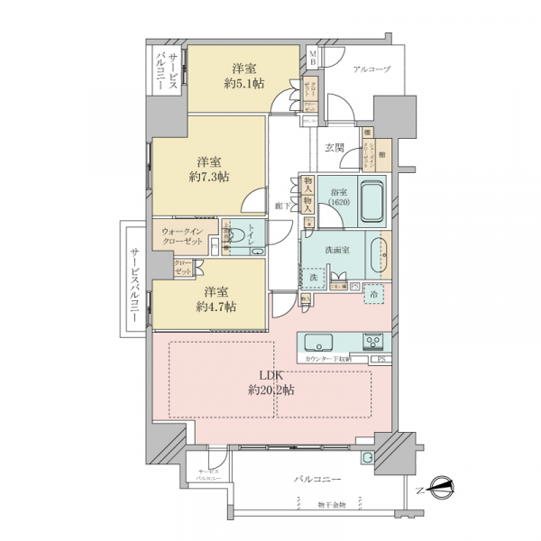 グランドメゾン天王寺上之宮町の間取図