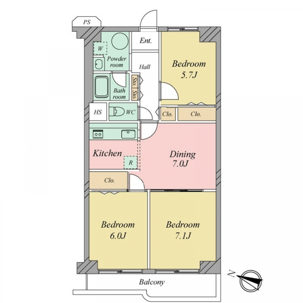 小豆沢サンハイツの間取図