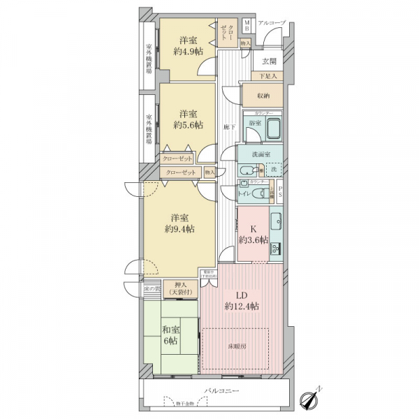 グランヴェール雲雀丘の間取図