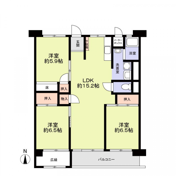 平針原住宅１号棟の間取図