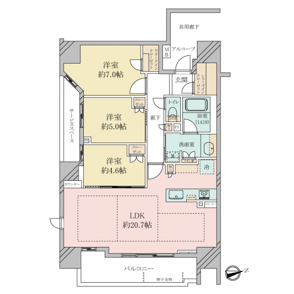 プラウド天王寺真田山の間取図
