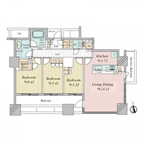 シエリアタワーなんばの間取図