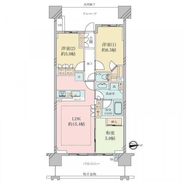 クレヴィアタワー神戸ハーバーランドの間取図
