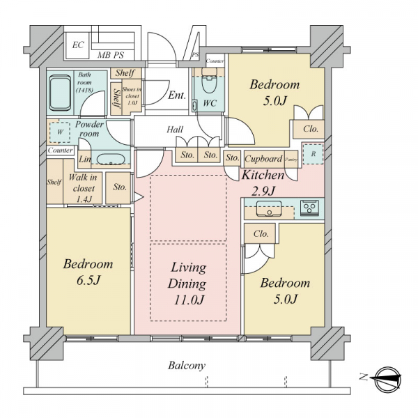 パークタワー東雲の間取図