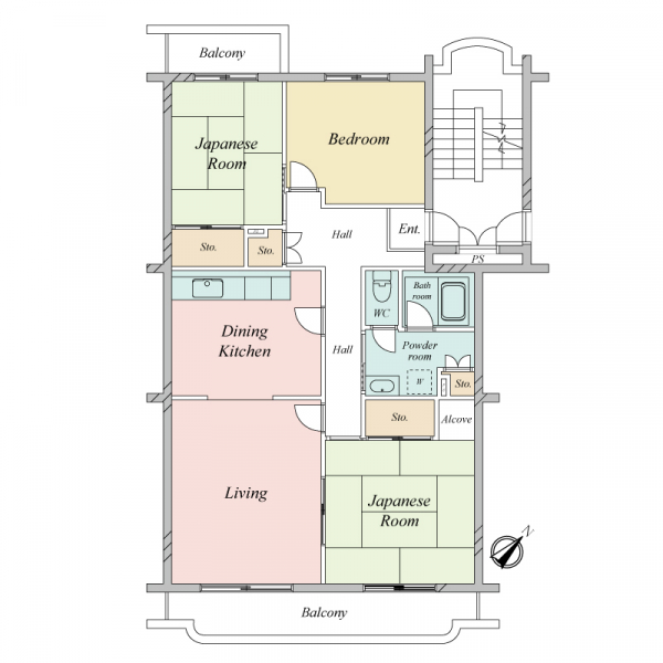 習志野七ツ台住宅２号棟の間取図