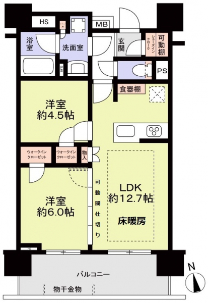 オープンレジデンシア名古屋ザ・プレイスの間取図