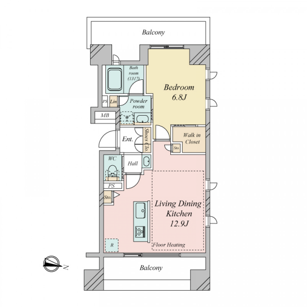 ラコント新宿セントラルパークアパートメントの間取図