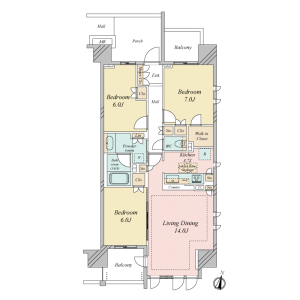 ドレッセ二子新地の間取図