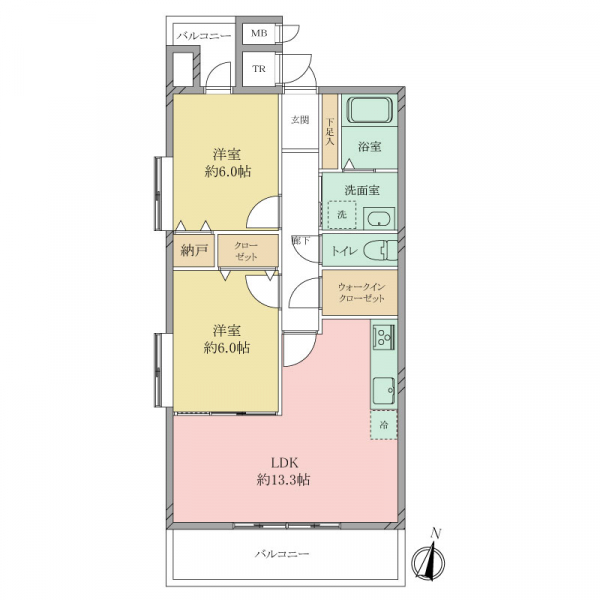 リーベスト竹下駅前の間取図