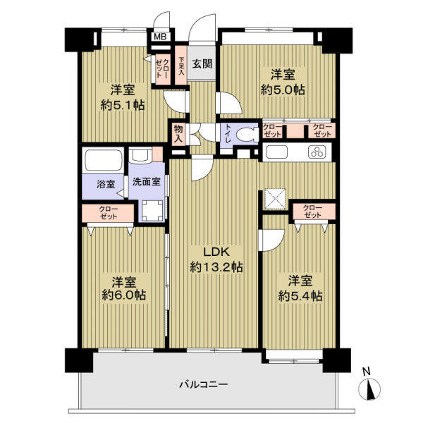 ＪＧＭベリテュード箱崎公園セカンドステージの間取図