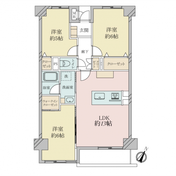 サザンコーポラスA棟の間取図