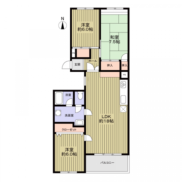 鳴子ハイツ南棟の間取図
