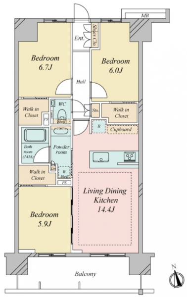 プレシス葛西ルジュールの間取図