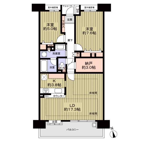 藤和シティホームズ浄心の間取図