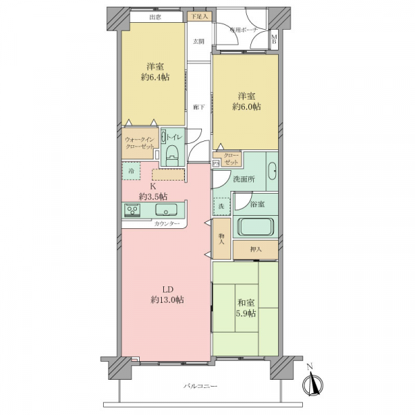 ライフレビュー藤沢ヒルズの間取図