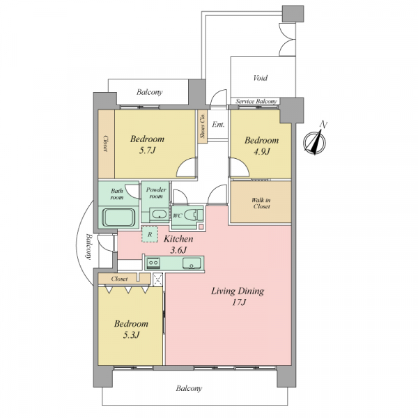 コスモ南福岡ウィングガーデンの間取図