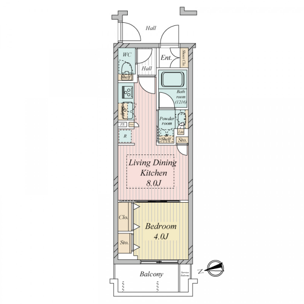アウラ大阪上本町の間取図