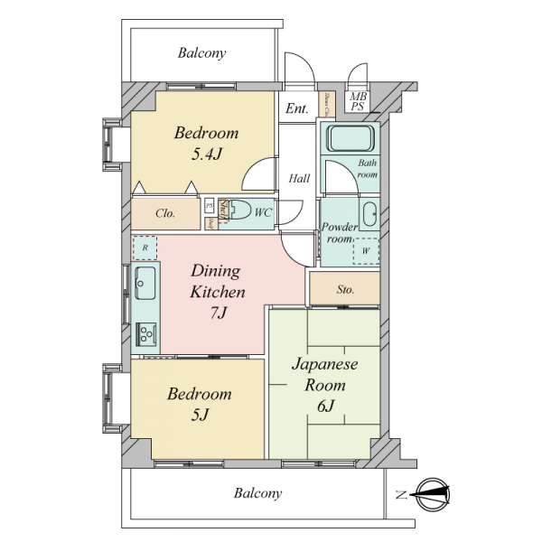 パレス国立の間取図