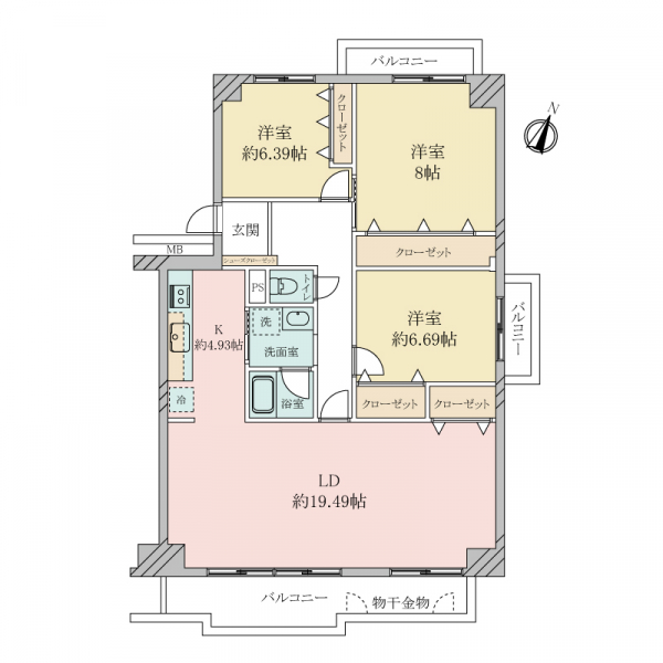 東灘ロイヤルマンションの間取図