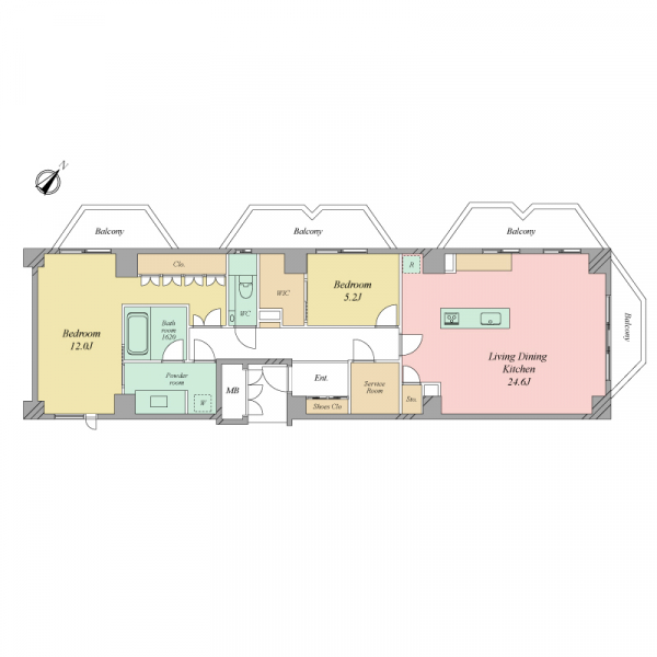 グランドパレス浄水通りの間取図