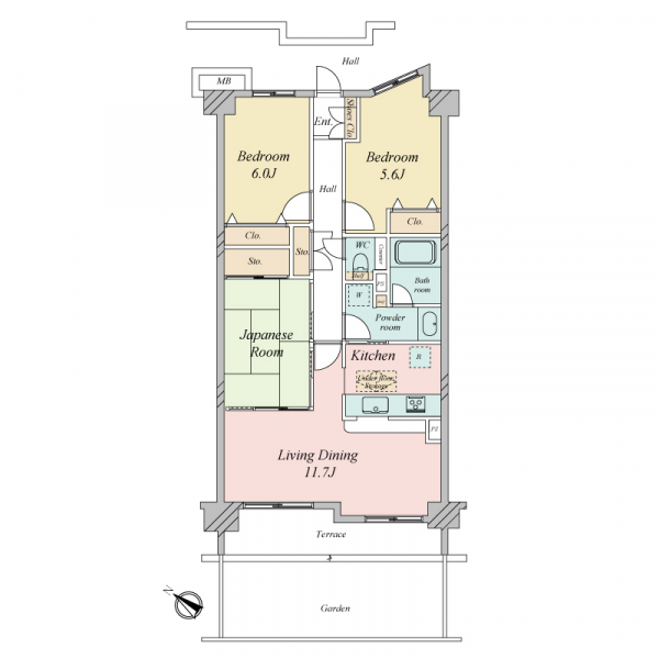 ガーデンホーム幡ヶ谷の間取図