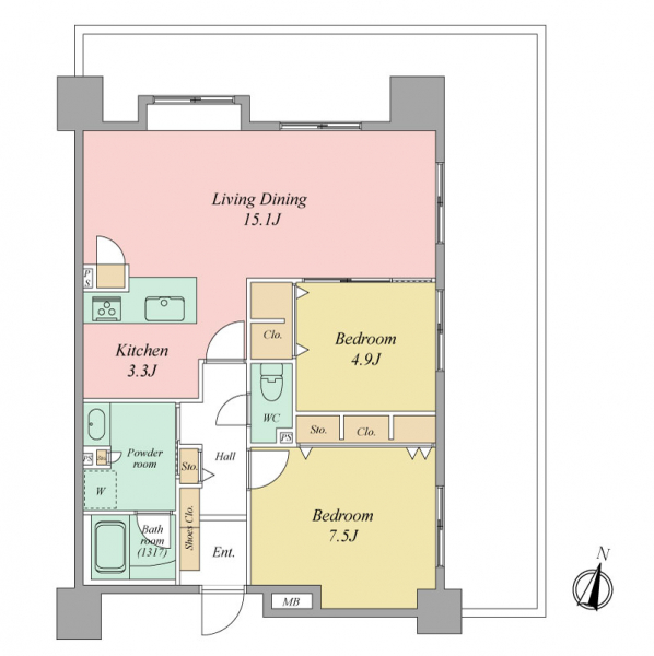 アンピール舞鶴の間取図