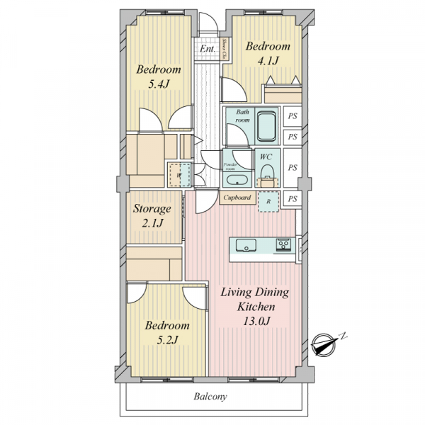 妙蓮寺ハウス A棟の間取図