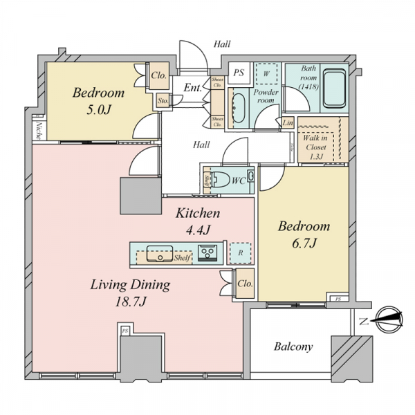シティタワーズ豊洲ザツインサウスタワーの間取図
