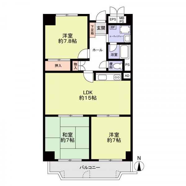 日興千里台スカイタウンＥ館の間取図