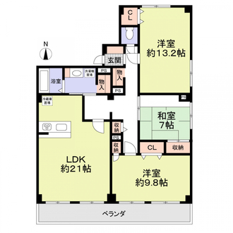 マンション向陽台Ｂ棟の間取図