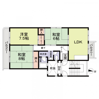 新檜尾台第１次住宅１３号棟13号の間取図