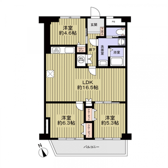平針西住宅弐号棟の間取図