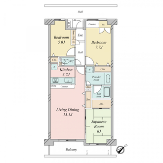 コスモ東大宮ロイヤルフォルムの間取図