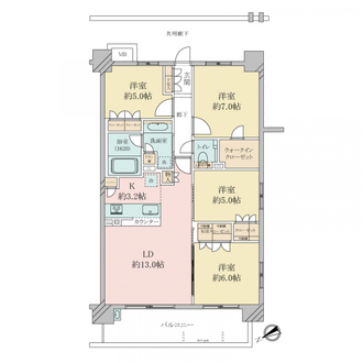 レーベン浜寺公園の間取図