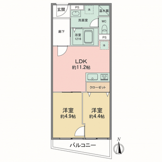 花隈ダイヤハイツの間取図