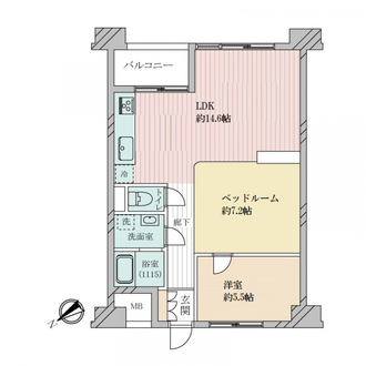 住吉台住宅壱号棟の間取図