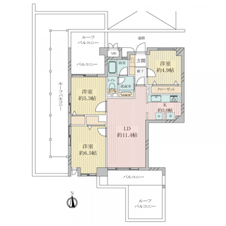 パレ伊丹北の間取図