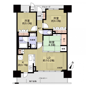 アークレジデンス弁天町の間取図