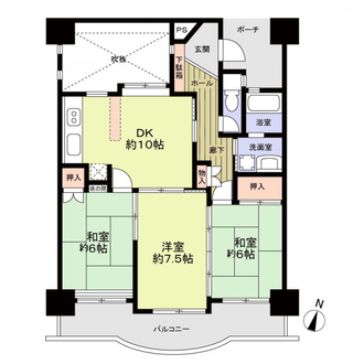 忠道マンションＡ棟の間取図