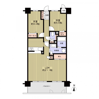 伏屋パークハイツの間取図