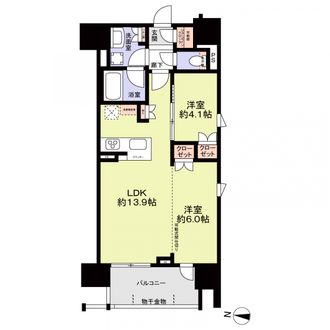 オープンレジデンシアＴＨＥ　ＭＩＤ　ＭＡＲＫの間取図
